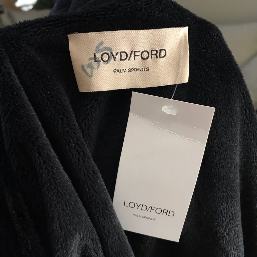 Loyd/Ford Leopard Print Open Front Fur Coat Robe UNISEX - Picture 5 of 9